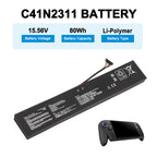 C41N2311 battery with 15.56V 80Wh Li-Polymer specifications and ROG ALLY X console