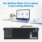 AC14B18J 11.4V 36Wh 3220mAh battery make Acer Aspire laptop long lasting working, 3ICP5/57/80 reliable replacement for daily office productivity
