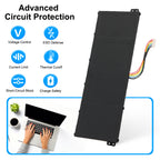 Acer AC14B3K replacement Li-ion laptop battery 15.2V 48.9Wh with voltage control thermal cutoff short-circuit protection