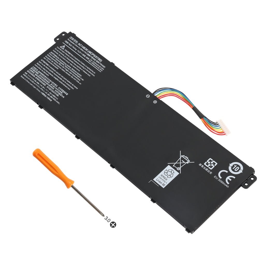 Acer AC14B3K replacement Li-ion laptop battery 15.2V 48.9Wh 3220mAh PH3 screwdriver for installation