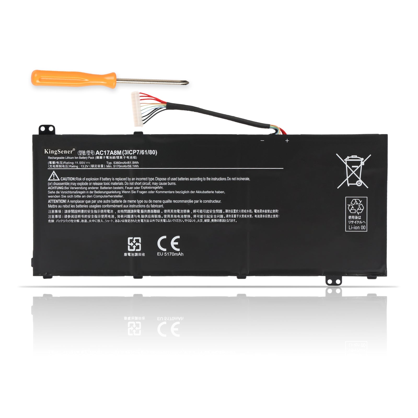 AC17A8M Battery 3ICP7/61/80 For ACER Spin 3 SP314-52 SP314-51