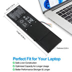 Acer AP13B3K replacement Li-polymer laptop battery 15V 3560mAh 53Wh dimensions 10.98 inch perfect fit