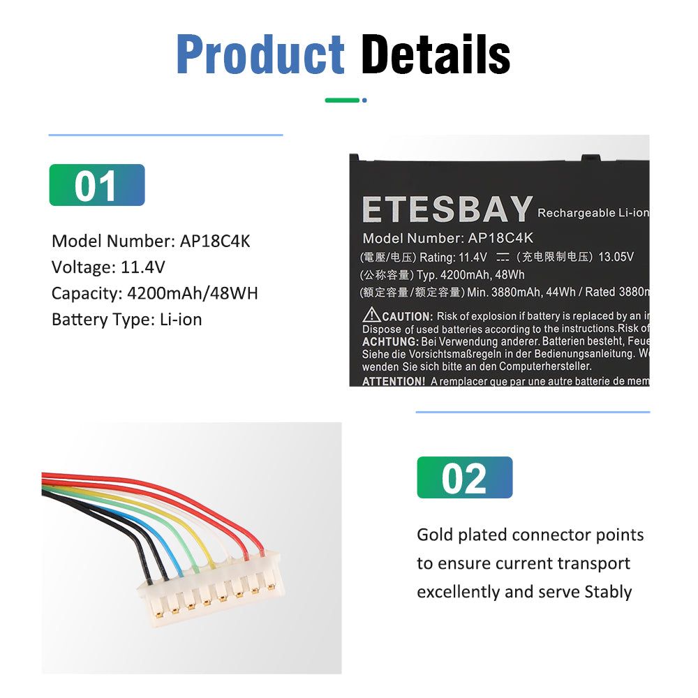 Acer-AP18C4K-4200mAh-Lapaptop-Battery