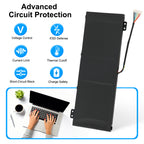 Acer AP18E7M replacement Li-ion laptop battery 15.4V 3733mAh 57.48Wh voltage control ESD thermal cutoff