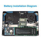 Acer AP18E7M replacement Li-ion laptop battery 15.4V 3733mAh 57.48Wh installation diagram inside Acer laptop