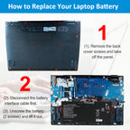 Acer AP19A8K replacement Li-polymer laptop battery 11.55V 3482mAh 40.22Wh DIY 3-step replacement tutorial