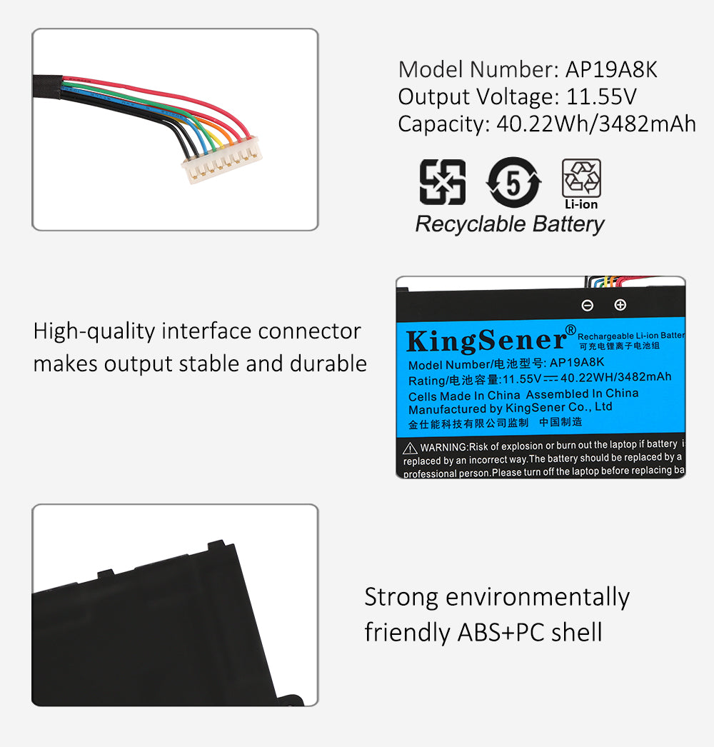 Replacement Battery For Acer Chromebook Spin 311 CP311-1H CP311-1HN series 11.55V 40.22Wh