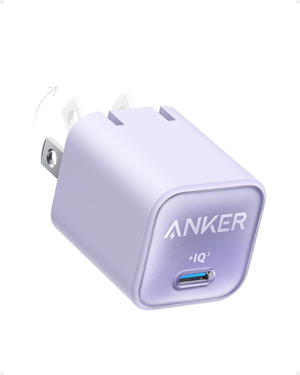 Anker Nano Phone Charger, 30W Portble and Foldable USB C GaN Charger