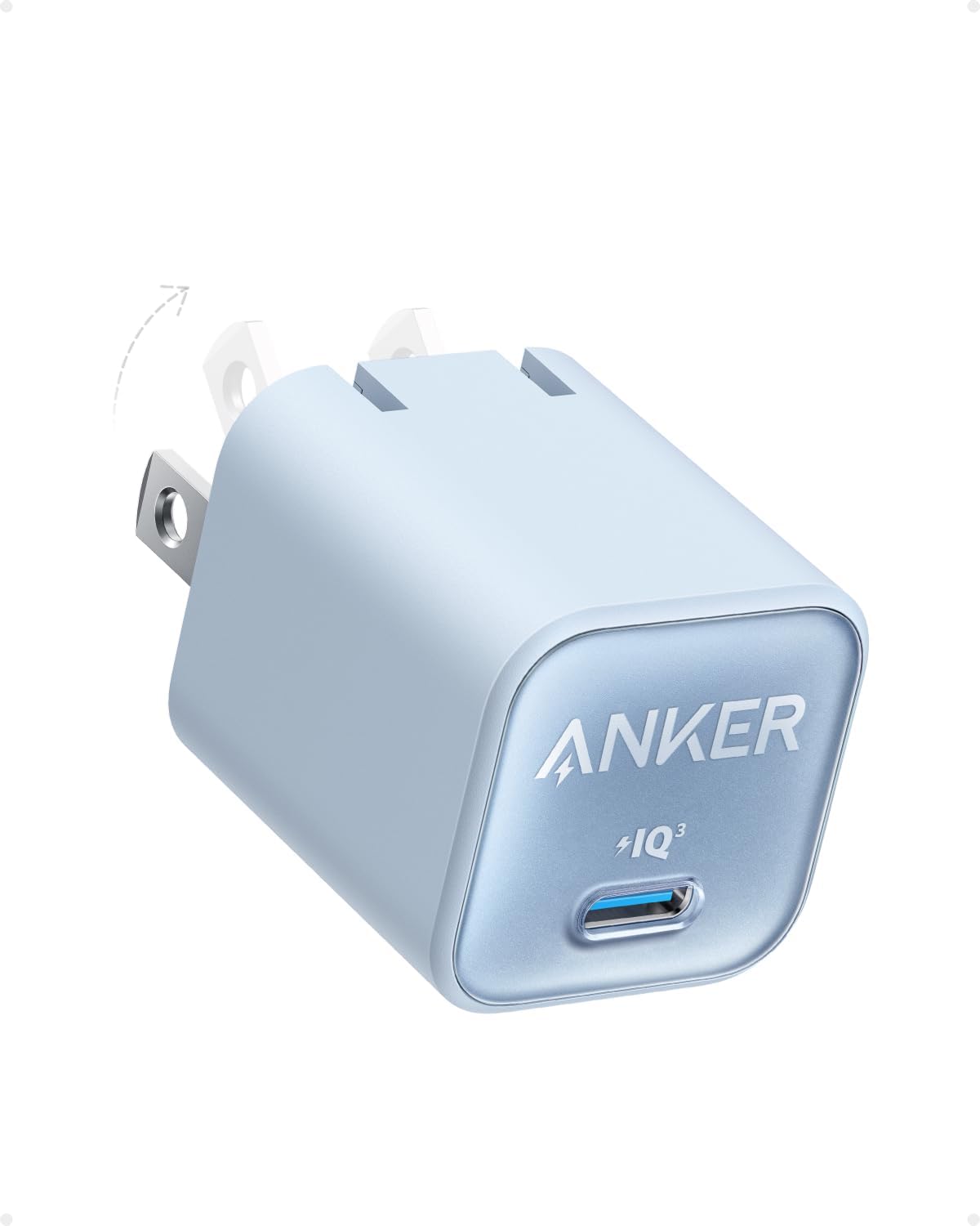 Anker Nano Phone Charger, 30W Portble and Foldable USB C GaN Charger