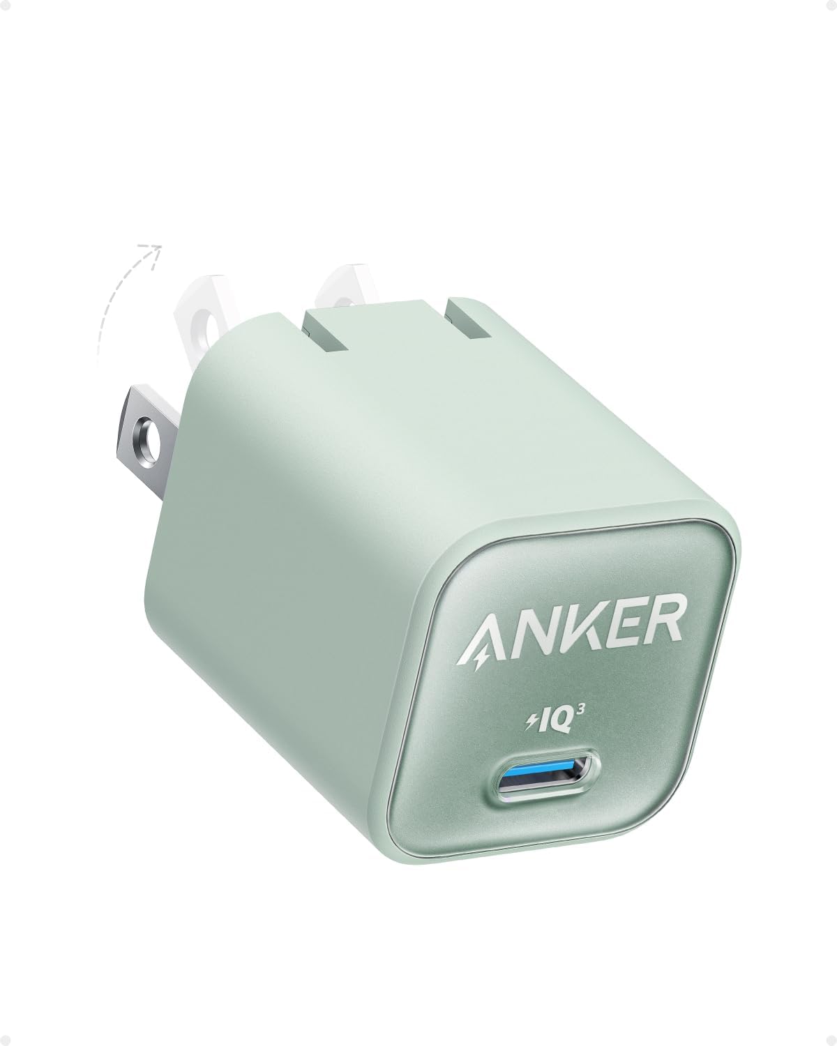 Anker Nano Phone Charger, 30W Portble and Foldable USB C GaN Charger