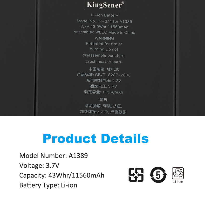 A1389 For Apple iPad 3 & iPad 4 A1403 A1416 A1430 A1458 A1459