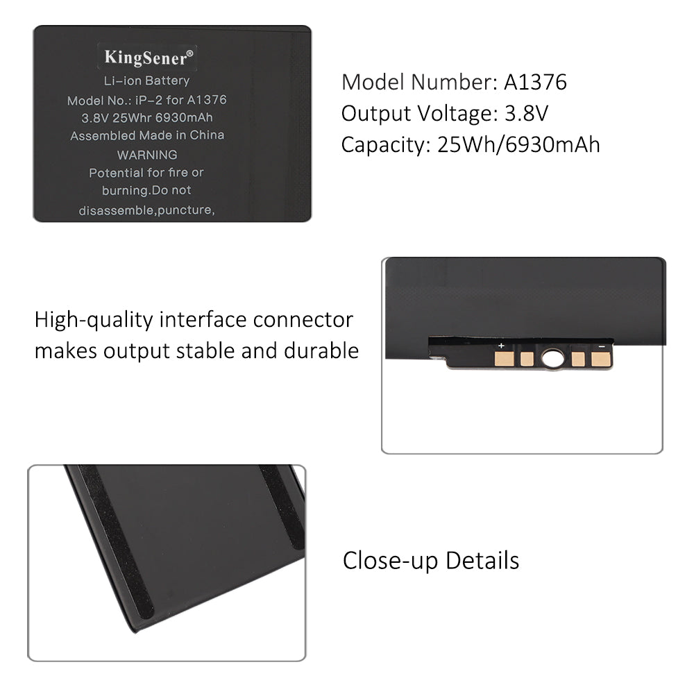 Apple-A1376-3.8V-26.33Wh-iPad-Battery