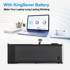 A1382 replacement laptop battery 10.95V 77.5Wh 7078mAh for MacBook Pro, long-lasting working power office travel
