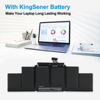 A1417 replacement laptop battery 11.4V 102.4Wh 8980mAh for MacBook Pro, long-lasting working office travel
