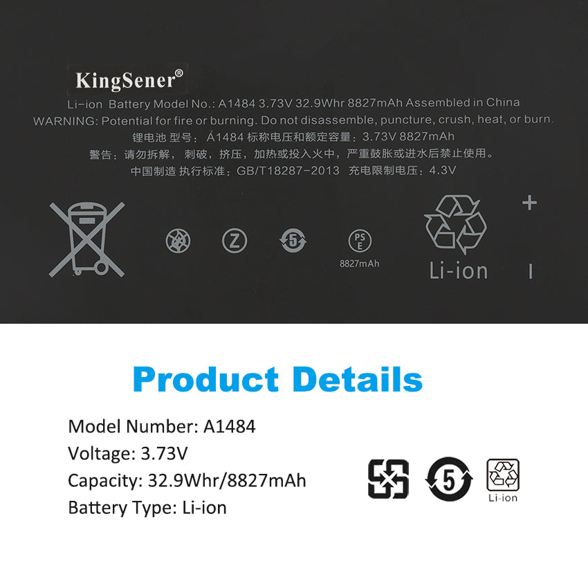 Apple-A1484-3.73V-8827mAh-Laptop-Battery