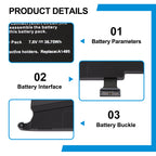 A1495 replacement laptop battery 7.6V 38.75Wh 5100mAh, parameters interface connector and buckle detail