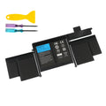 A1582 Li-polymer battery 6559mAh 74.9Wh for Apple MacBook Pro 13 Retina A1502 Early 2015, angled top view showing cell layout