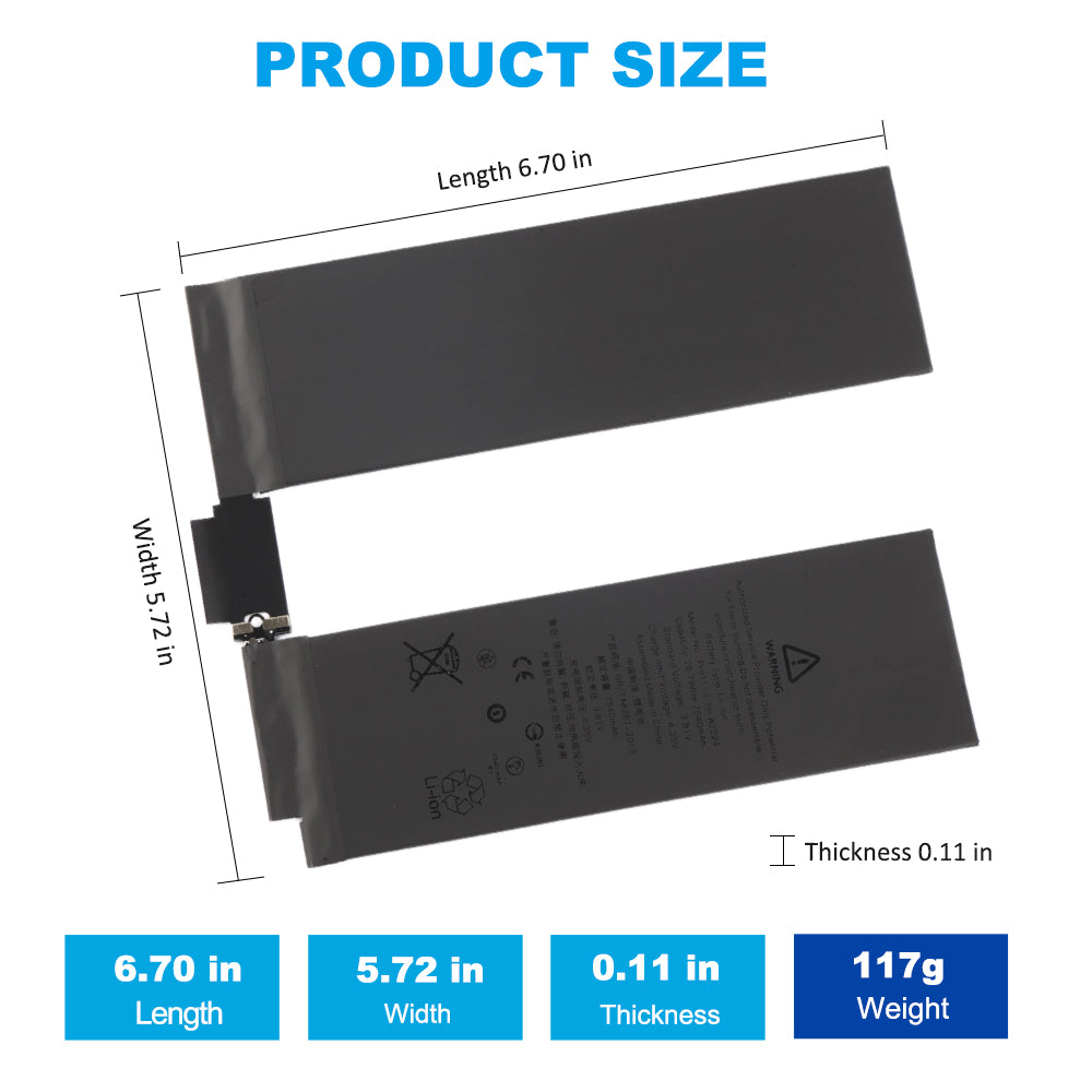 A2224 Tablet Battery For iPad Pro 11" 2020 A2228 A2068 A2230 - Product Size