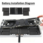 A2976 battery installation diagram for MacBook Pro 16-inch A2991