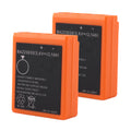 Two BA223030 Ni-MH rechargeable batteries side by side comparison, both showing 3.6V 2.1Ah specification labels and safety warnings