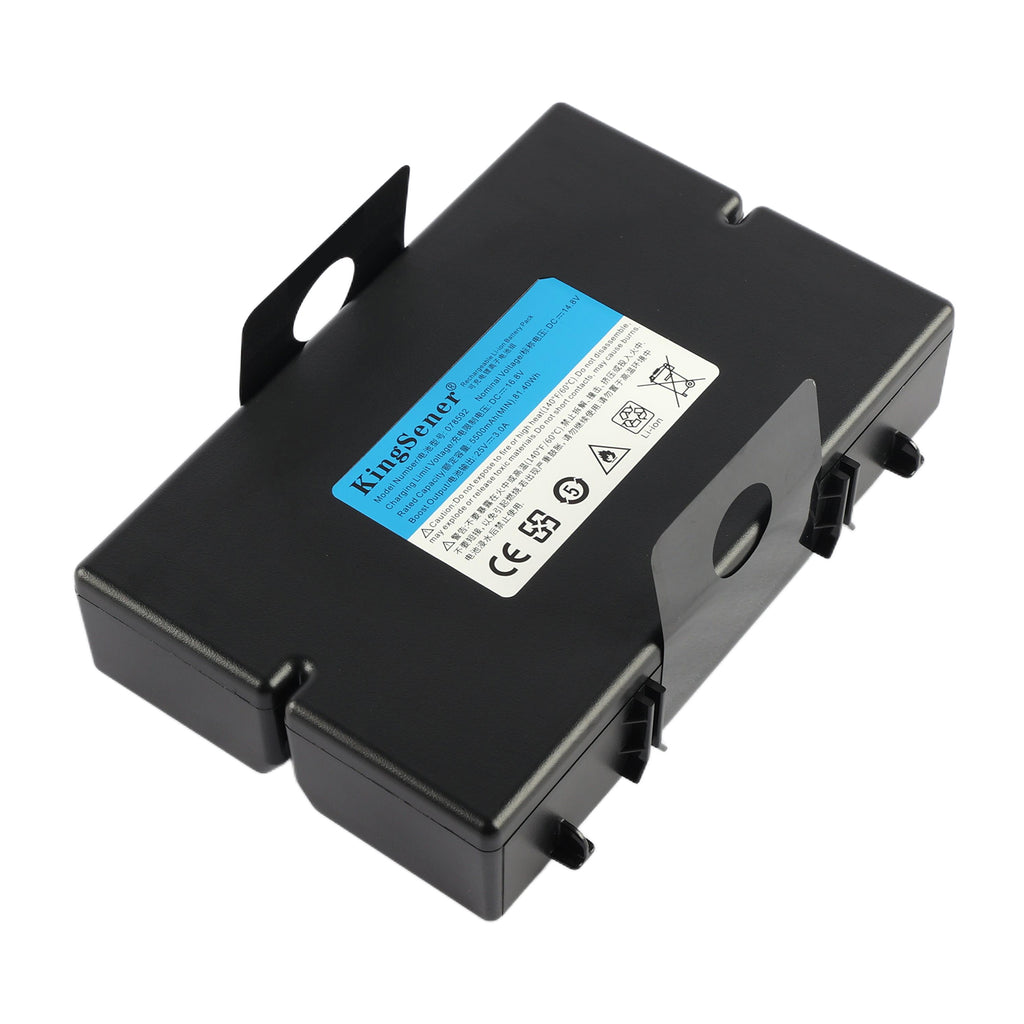 078592 battery for Bose S1 Pro Bluetooth Speaker PA System, 14.8V 5500mAh 81.4Wh Li-ion, angled left view showing mounting brackets and label