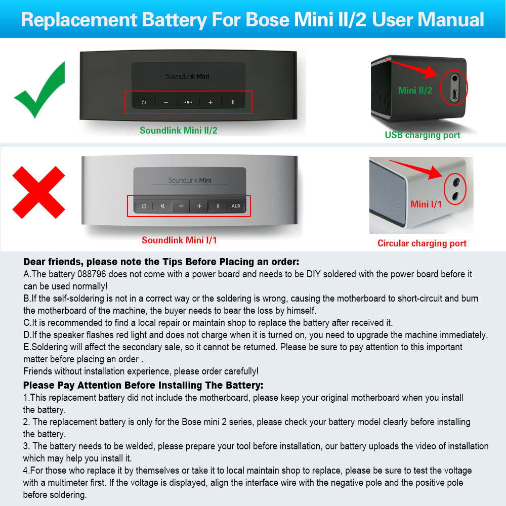 BOSE-088796-7.4V-19.24Wh-Soundlink-Battery