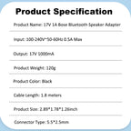 BOSE-17V-1A-5.5X2.5mm-Battery-Charge