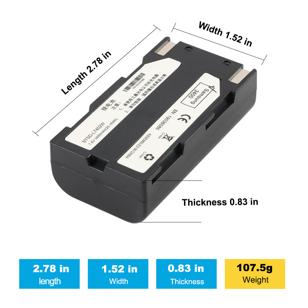 South-BTSD-L7402W-3400mAh-Total-Station-Battery