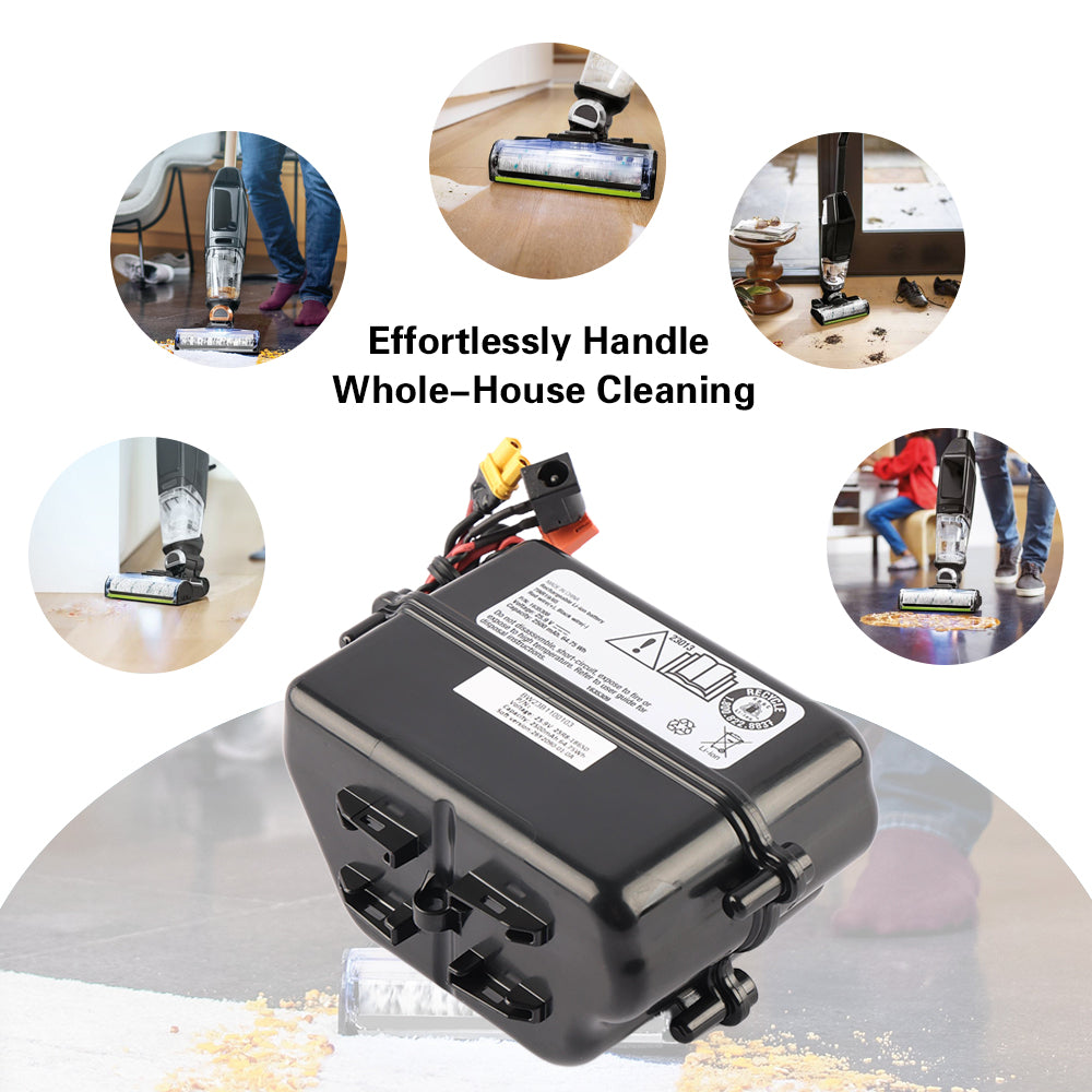 1635308 battery for Bissell CrossWave X7 wet dry vacuum in five whole house cleaning scenes