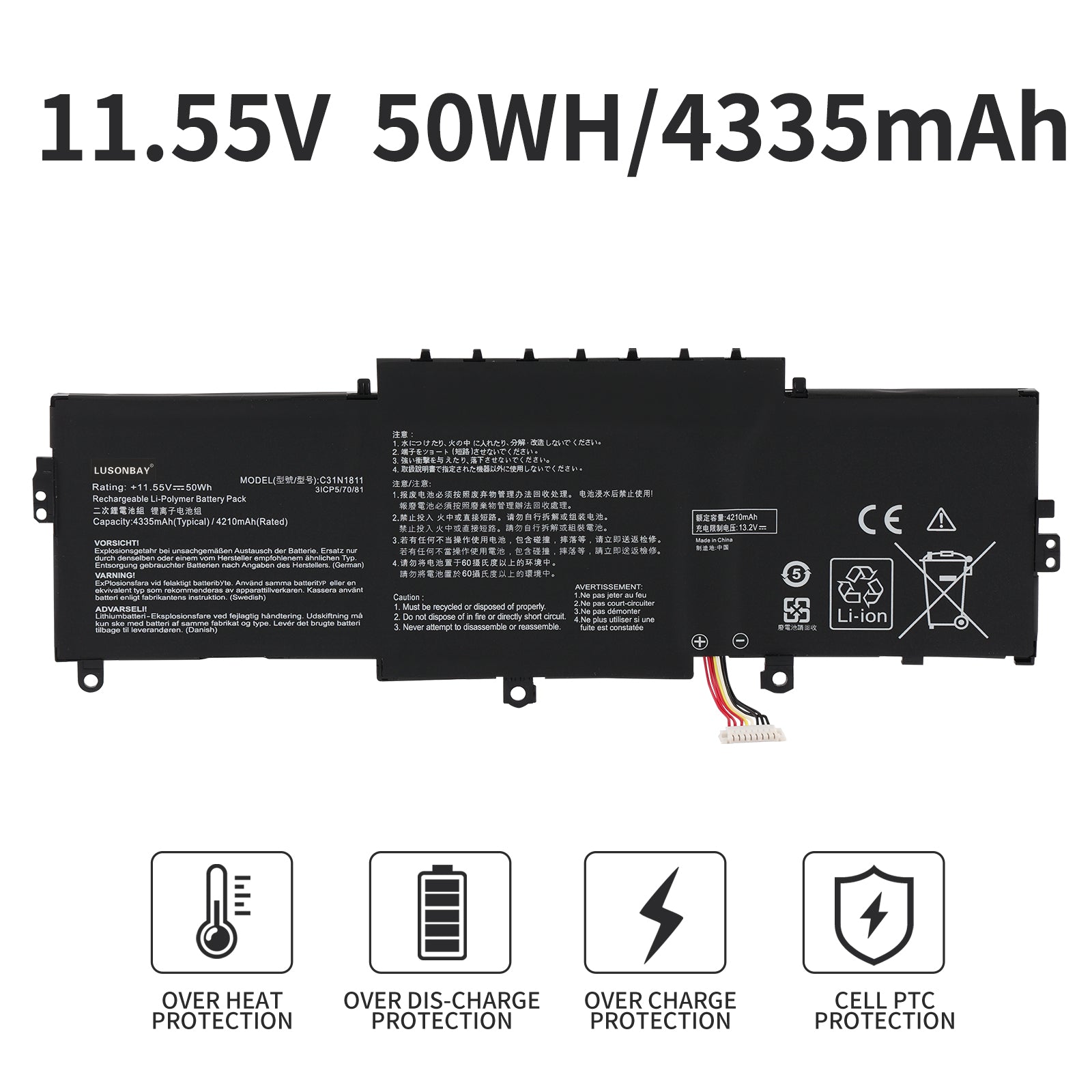 C31N1811-11.55V-50WH-Laptop-Battery-LUSONBAY