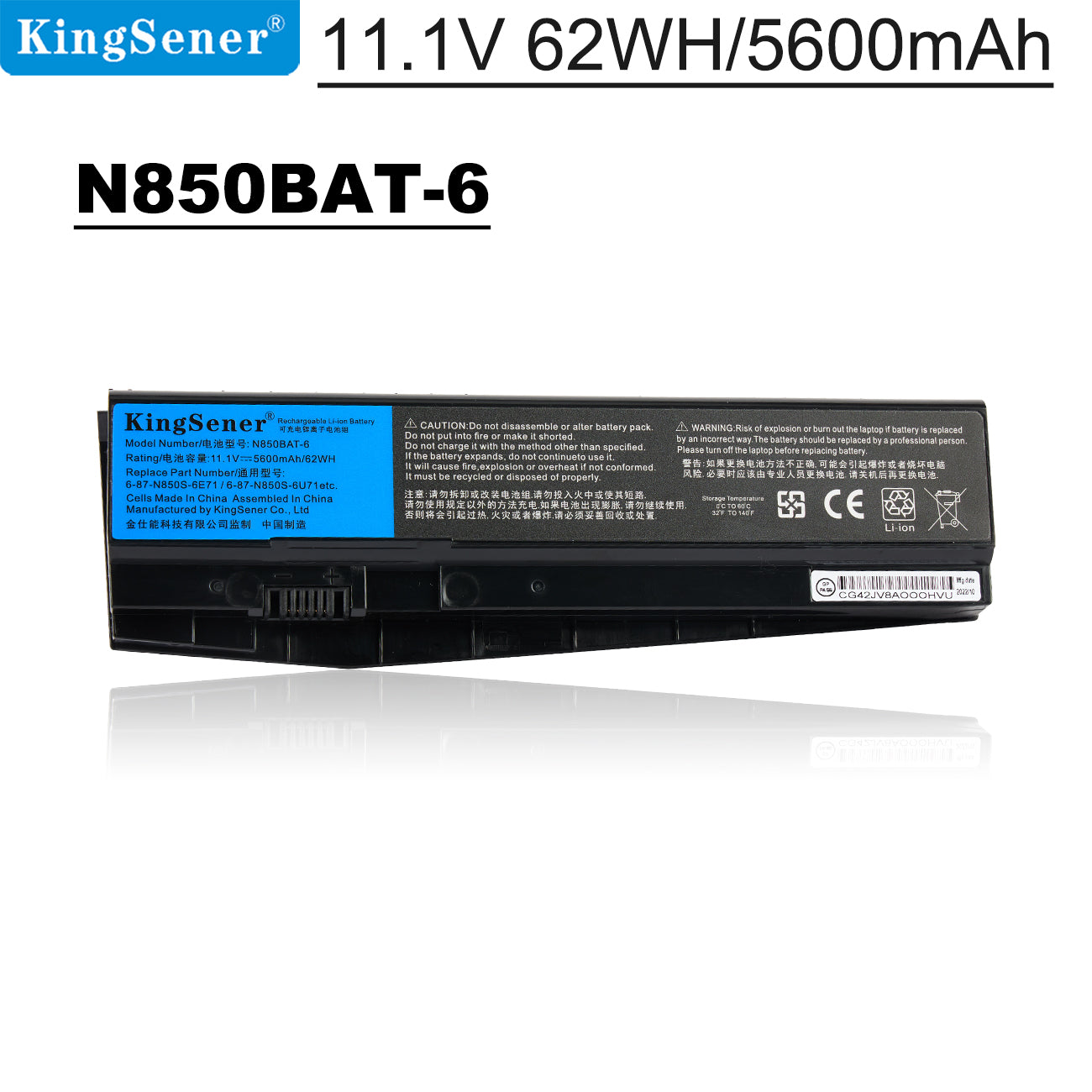 CLEVO-N850BAT-6-5600mAh