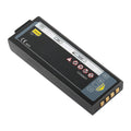 CUSA0601F replacement battery 12V 55.8Wh for i-PAD SP2 NF1200 NF1201 defibrillator, diagonal view showing gold contacts and CE mark