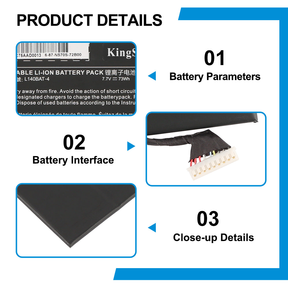 Clevo-L140BAT-4-73Wh-Laptop-Battery