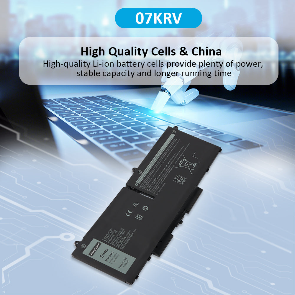 KingSener 07KRV 筆記型電腦電池，適用於戴爾 Latitude 5430 5530 5330 7530 7430 7330 Precision 3570 P104F005 P104F006 P137G004 P137G005