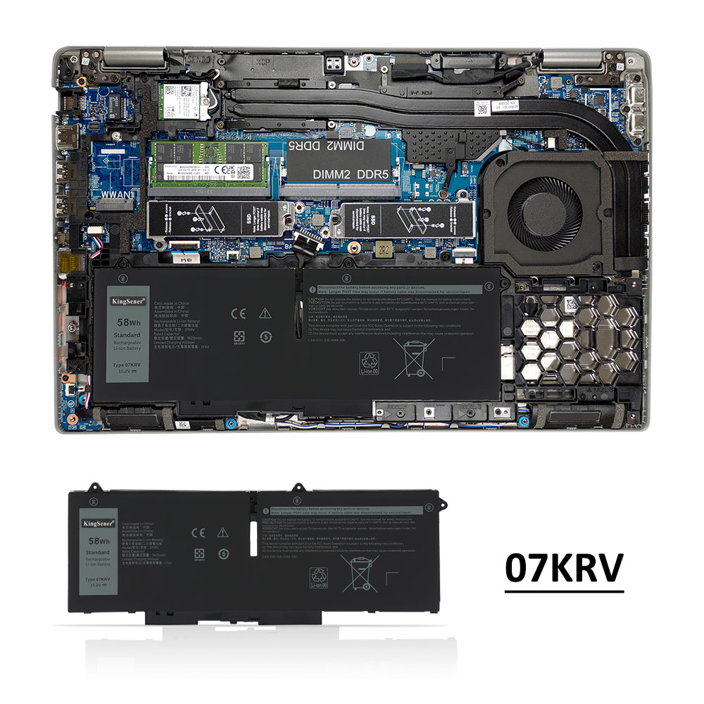 KingSener 07KRV 筆記型電腦電池，適用於戴爾 Latitude 5430 5530 5330 7530 7430 7330 Precision 3570 P104F005 P104F006 P137G004 P137G005