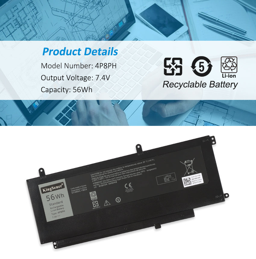 DELL-4P8PH-7.4V-7410mAh-Laptop-Battery