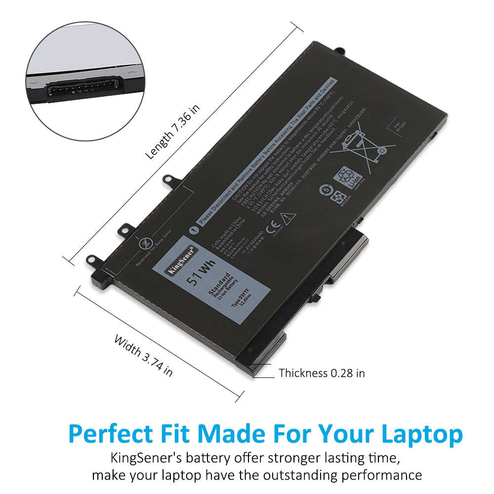 Kingsener 93FTF 筆記本電池 適用於戴爾 5480 5490 5580 5590 5495 5491 M3520 M3530 E5480 E5490 E5580 E5590