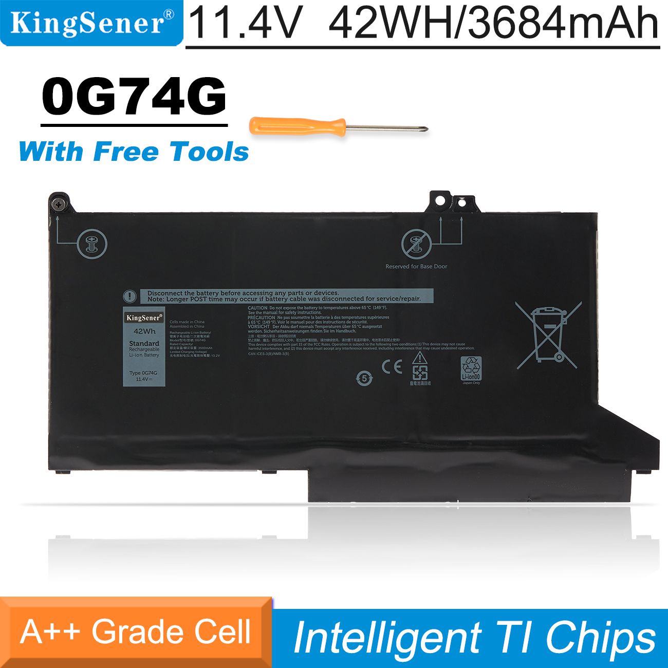 DELL-Alienware-0G74G-11.4V-42WH-Laptop-Battery