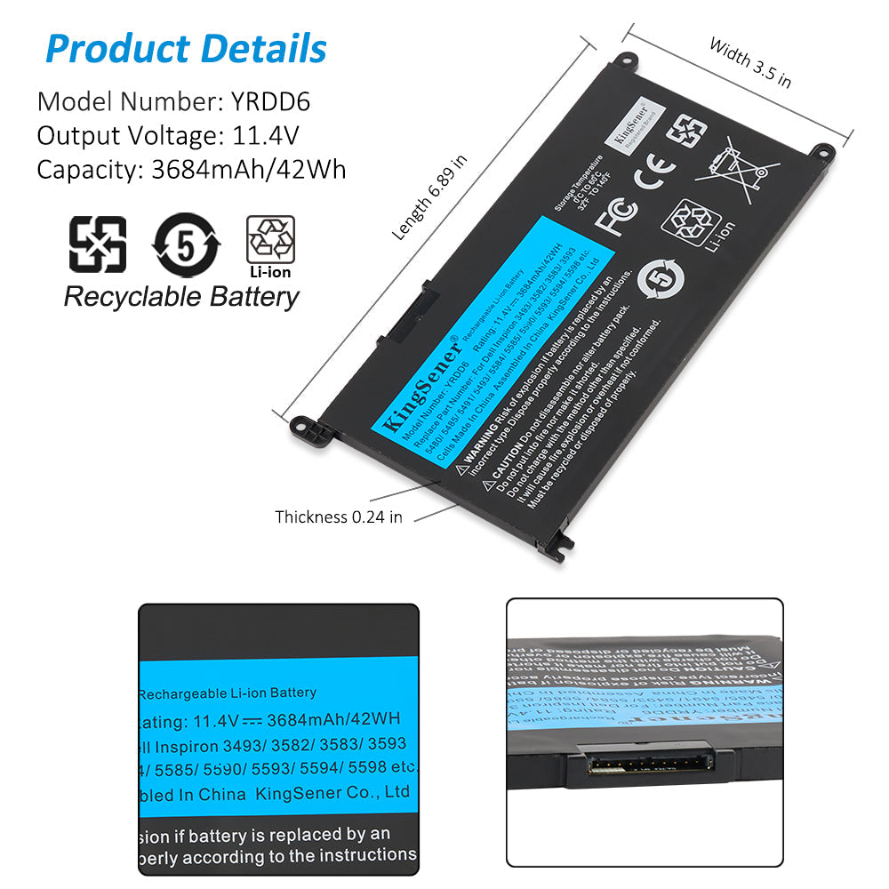 DELL-Alienware-42Wh-3684mAh-YRDD6-Laptop-Battery