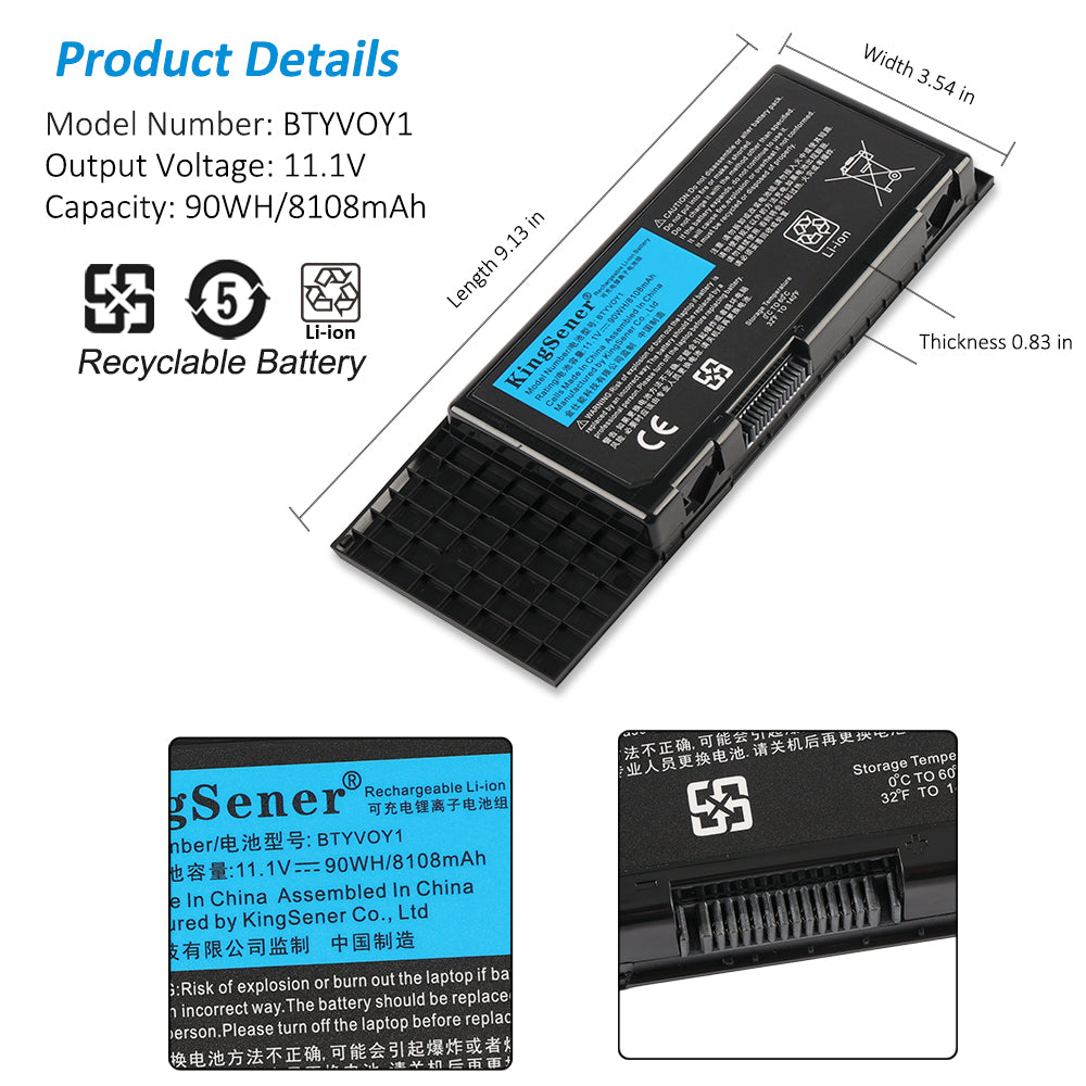 DELL-Alienware-BTYVOY1-11.1V-8108mAh-Laptop-Battery