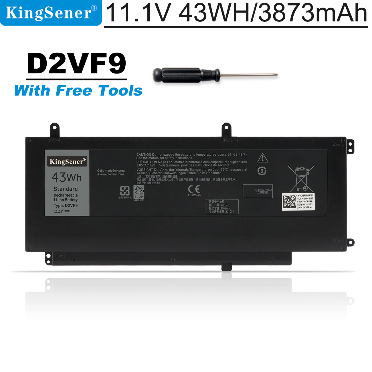 DELL-Alienware-D2VF9-11.1V-43WH-Laptop-Battery