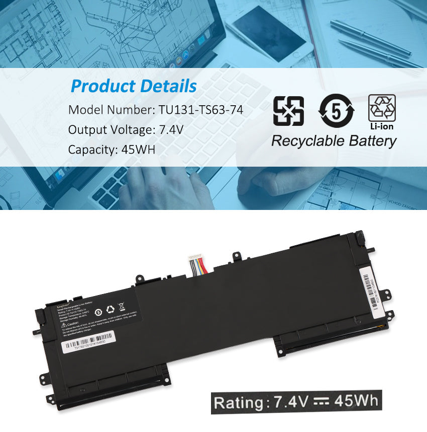Battery Numbers Labeled TU131-TS63-74 Replacement Battery for Dell Asus UX32K Series 7.4V ...