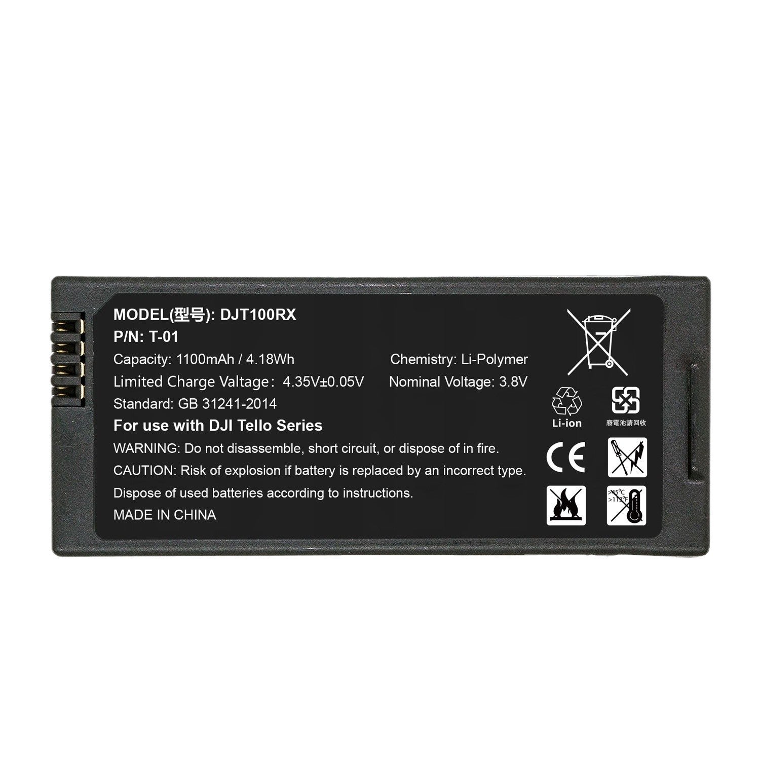 Replacement Battery for DJI Tello DJT100RX Drone Battery