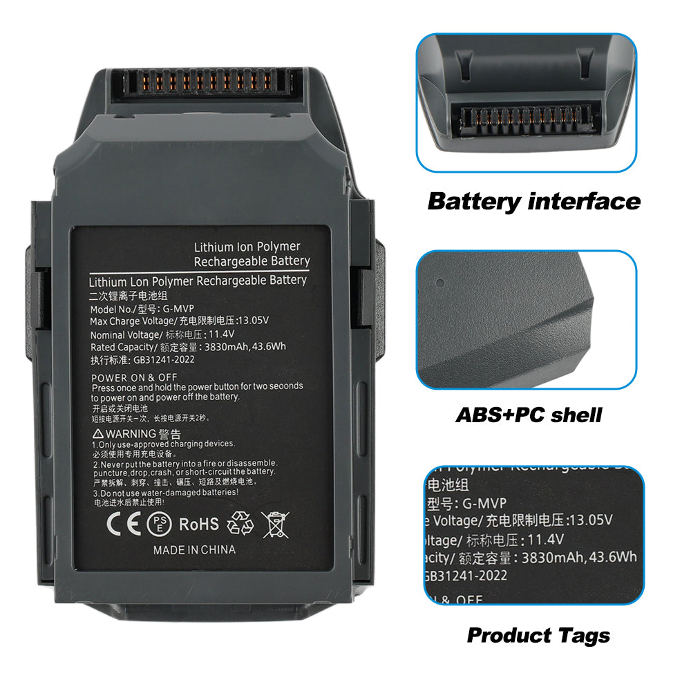 DJI Mavic Pro Intelligent Flight Battery — G-MVP 11.4V 3830mAh 43.6Wh 27-Min Flight