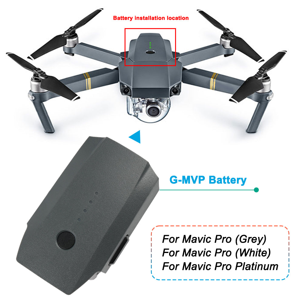 DJI Mavic Pro Intelligent Flight Battery — G-MVP 11.4V 3830mAh 43.6Wh 27-Min Flight