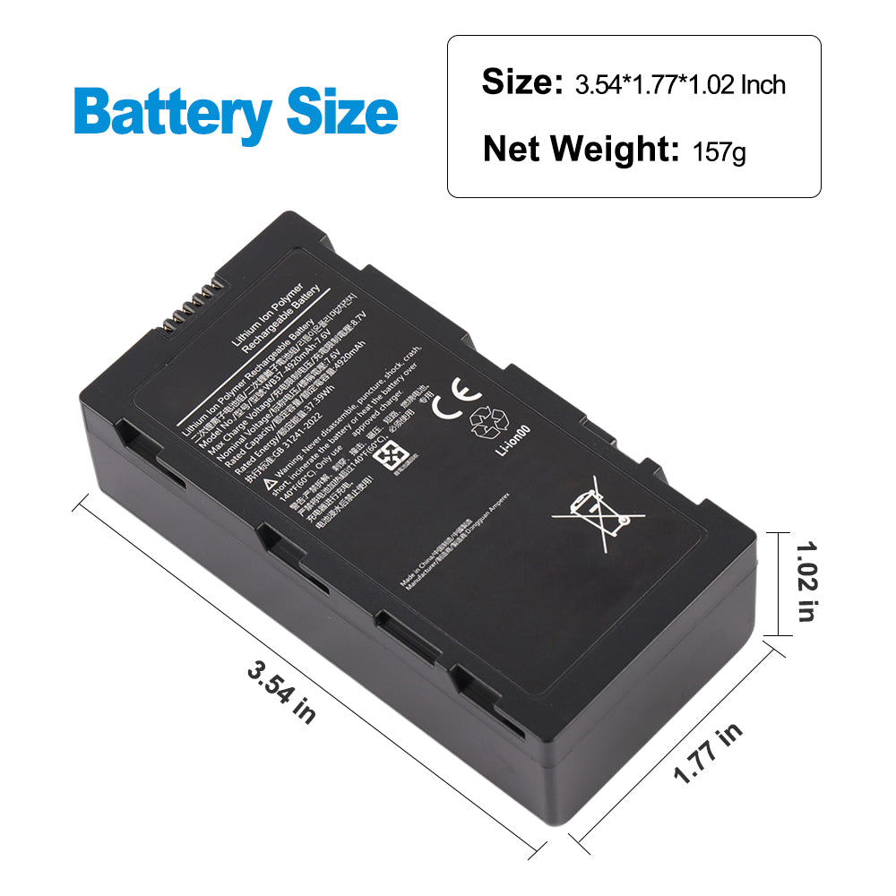 WB37 Battery For DJI RC Plus CrystalSky Cendence Remote Controller - Battery Size
