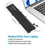 4GVGH battery perfect fit with dimensions 12.91in 2.79in 0.28in, safe Li-ion construction optimized capacity for Dell XPS 15 9550 replacement