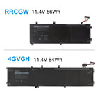 4GVGH 11.4V 84Wh higher capacity version compared to RRCGW 11.4V 56Wh for Dell XPS 15 9550 Precision 5510 laptop battery replacement upgrade