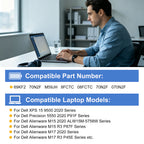 69KF2 compatible part numbers list for Dell XPS 15 9500 Precision 5550 Alienware M15 R3 M17 R3 G7 15 7500 laptop models