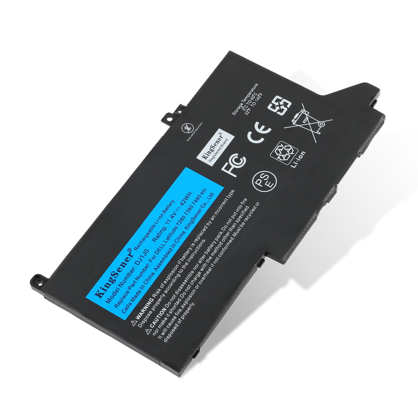 DJ1J0 Laprop Battery for Dell Latitude 7280 7290 7380 7390 7480 7490 — 11.4V 42Wh